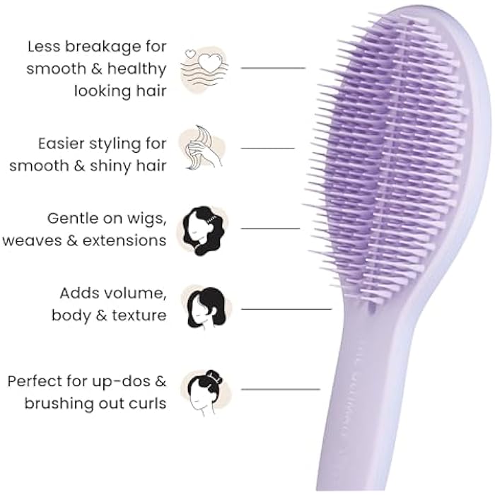 Tangle Teezer | The Ultimate Styler Hairbrush | Dry-Styling for Volume & Shine | Ideal for Blending Wigs, Weaves, Extensions & Clip-Ins | Soft-Tip Teeth for Smooth Finish & Texture | Lilac - Image 4